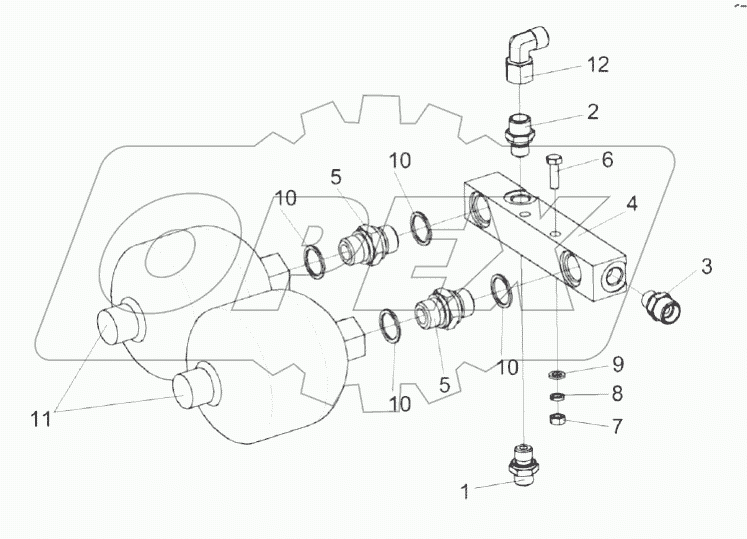 Блок пневмогидроаккумуляторов КВК 0606370А
