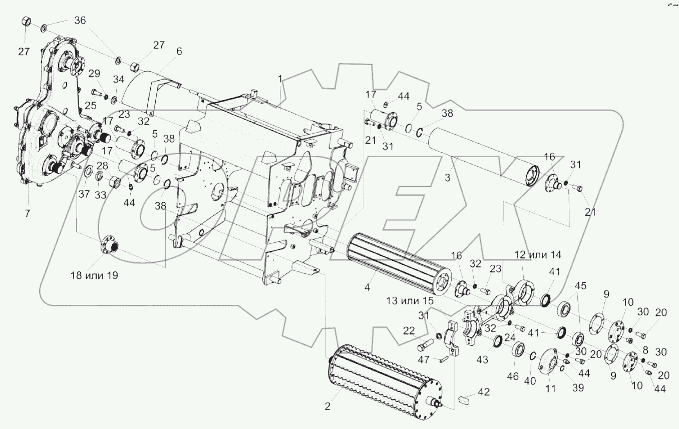 Установка вальцев нижних