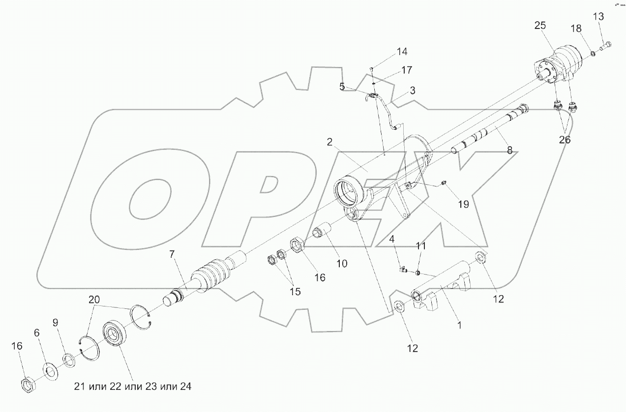 Механизм поворота силосопровода КВК 0143150