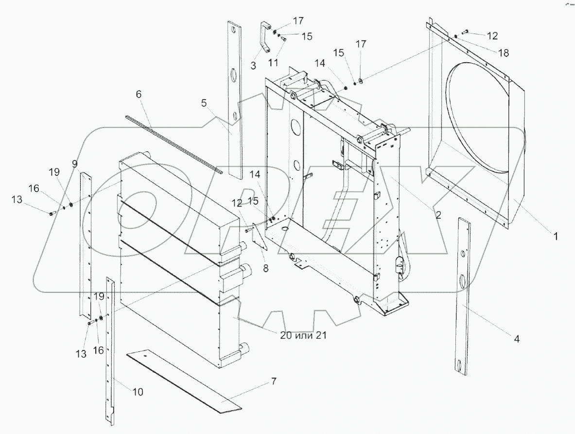 Установка радиатора КВК 0152010