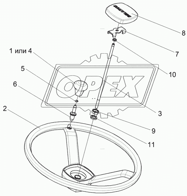 Установка колеса рулевого УЭС 0302560