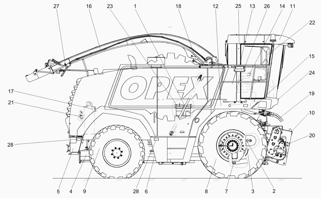 Измельчитель самоходный КВК 0100000-01 (вид справа)