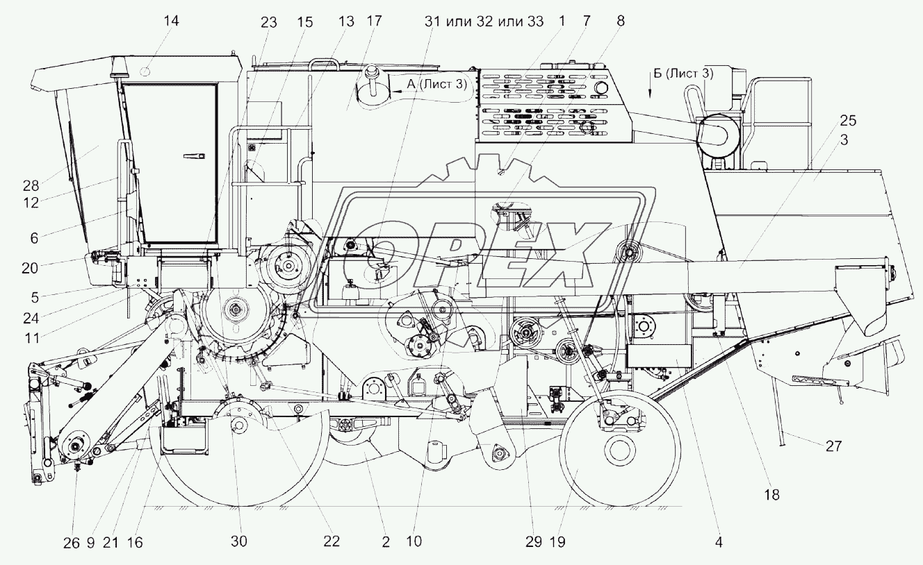 Молотилка самоходная КЗК-8А-0100000-02 1