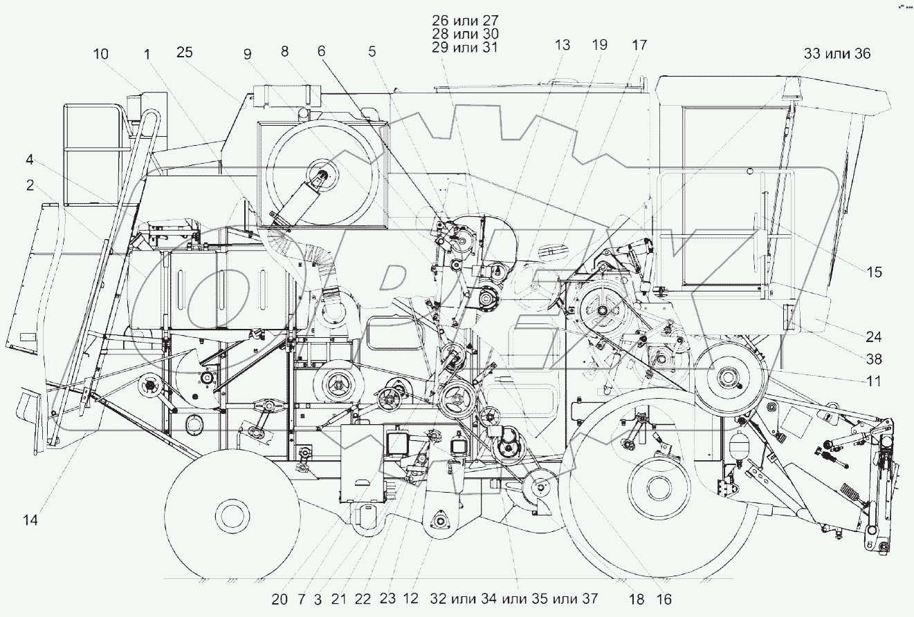 Молотилка самоходная КЗК-8А-0100000-02