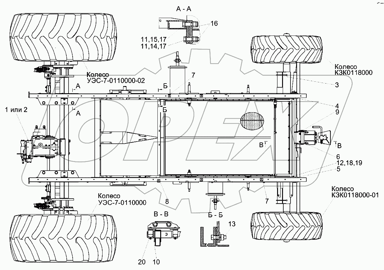 Шасси КЗК-8А-0111000