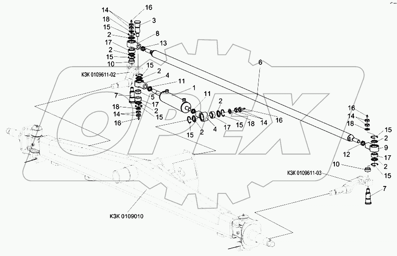 Мост управляемых колес КЗК 0109000