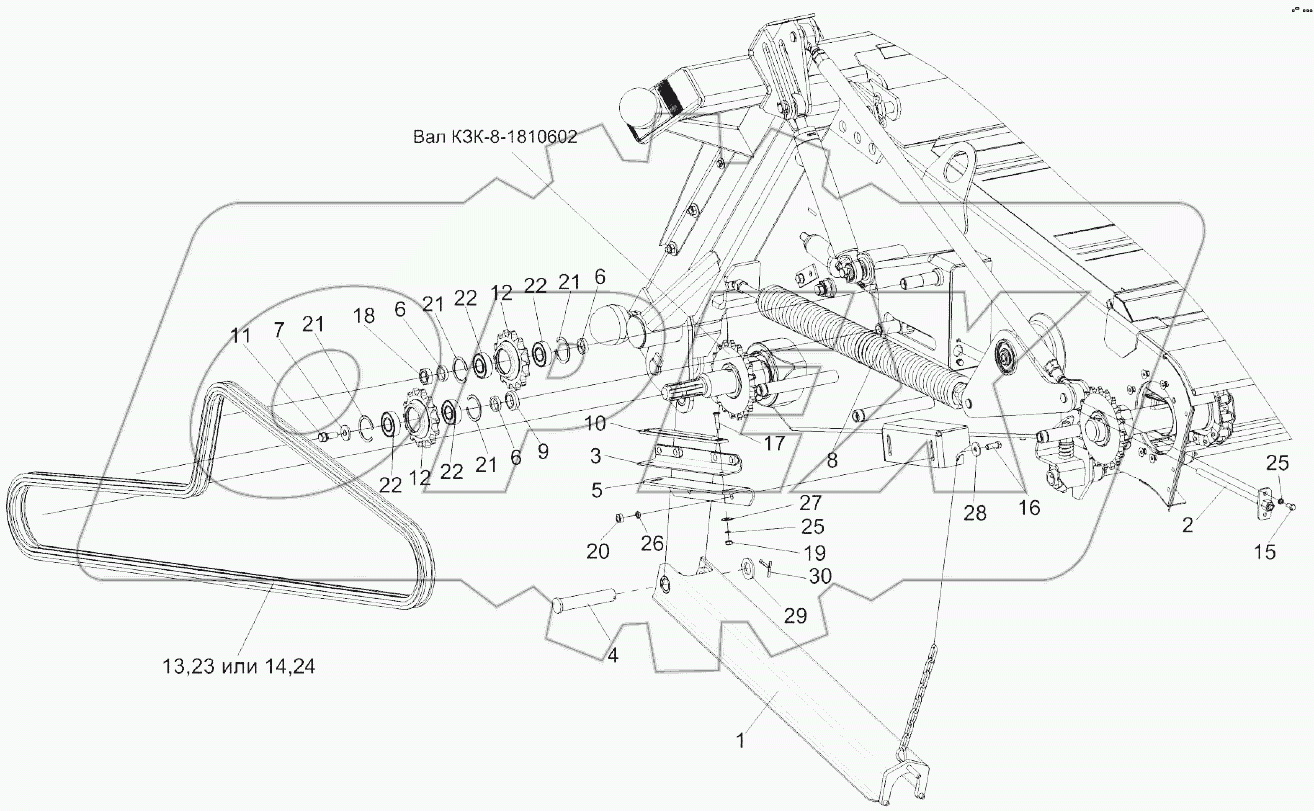 Камера наклонная. Привод транспортера