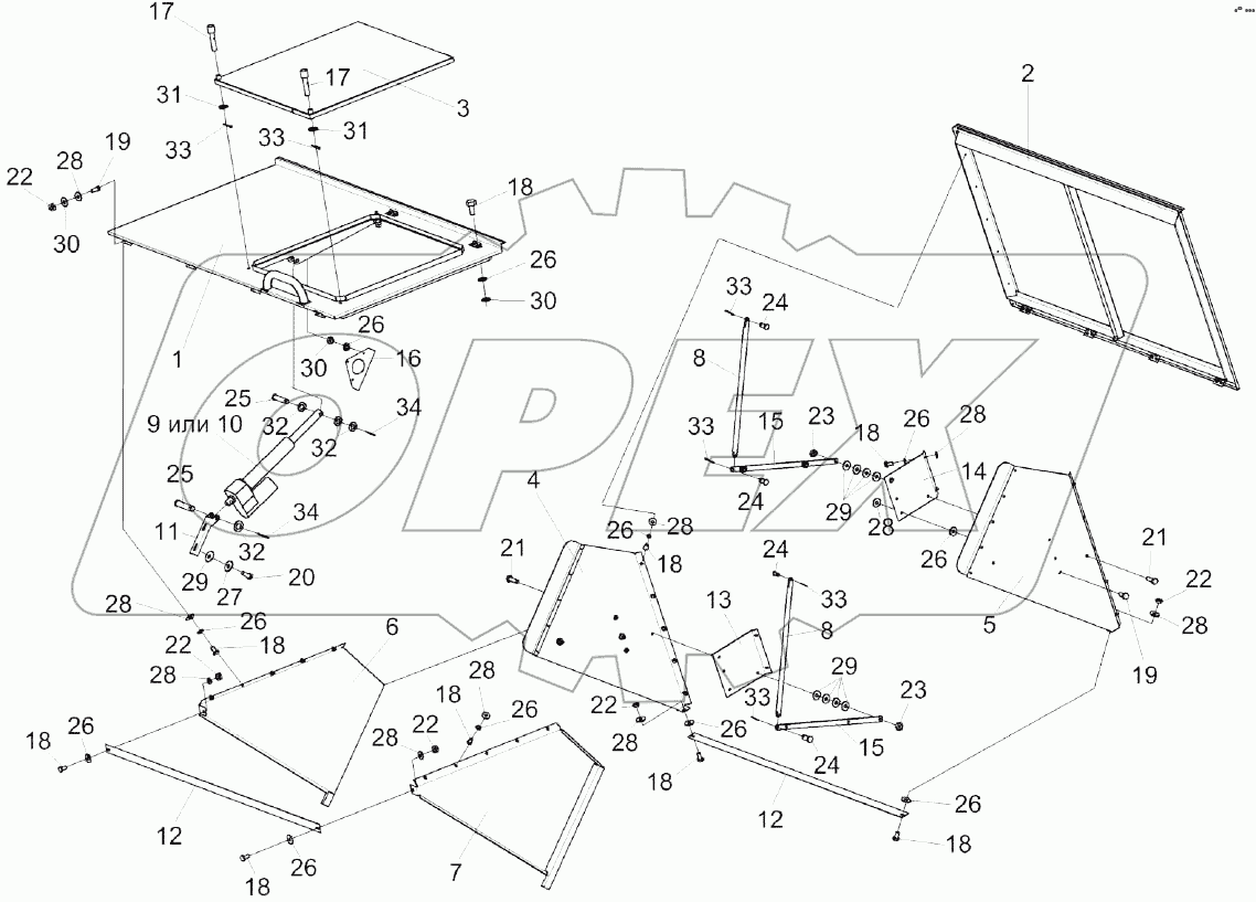 Крыша бункера КЗК-7-0204000