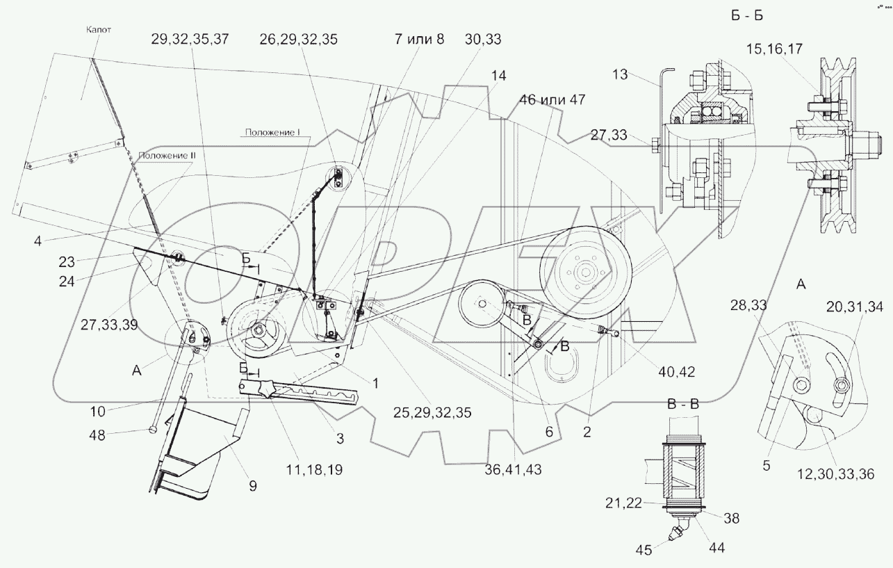 Установка соломоизмельчителя КЗК 0290600-01