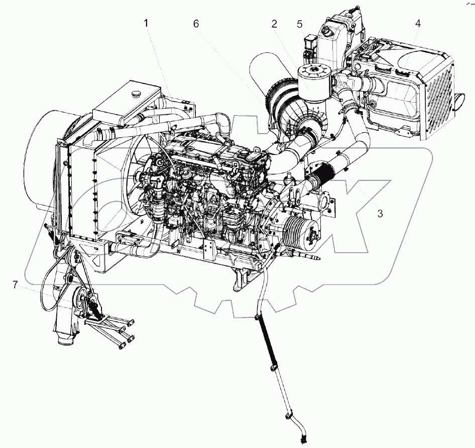 Установка двигателя КЗК-8-4-0106000Э