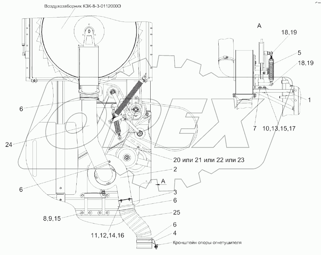 Установка вентилятора КЗК-8-3-0112100