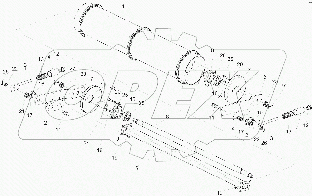 Установка вала нижнего КЗК-8-1816000