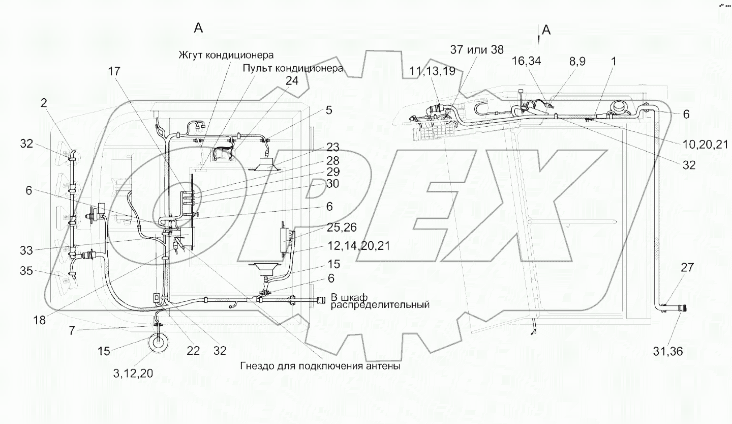 Электрооборудование кабины КЗК-12-0120000-01