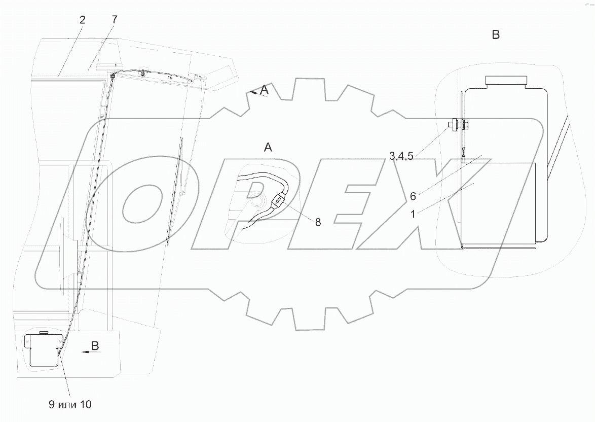 Установка стеклоомывателя КЗК-12-0120460-01