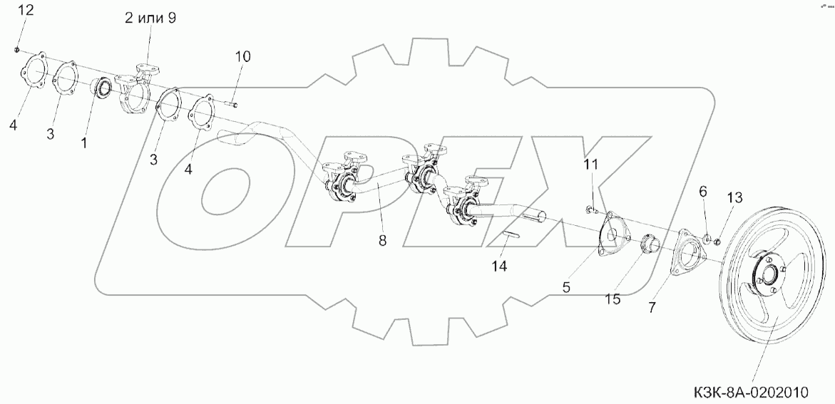 Вал коленчатый ведущий КЗК-8А-0212010