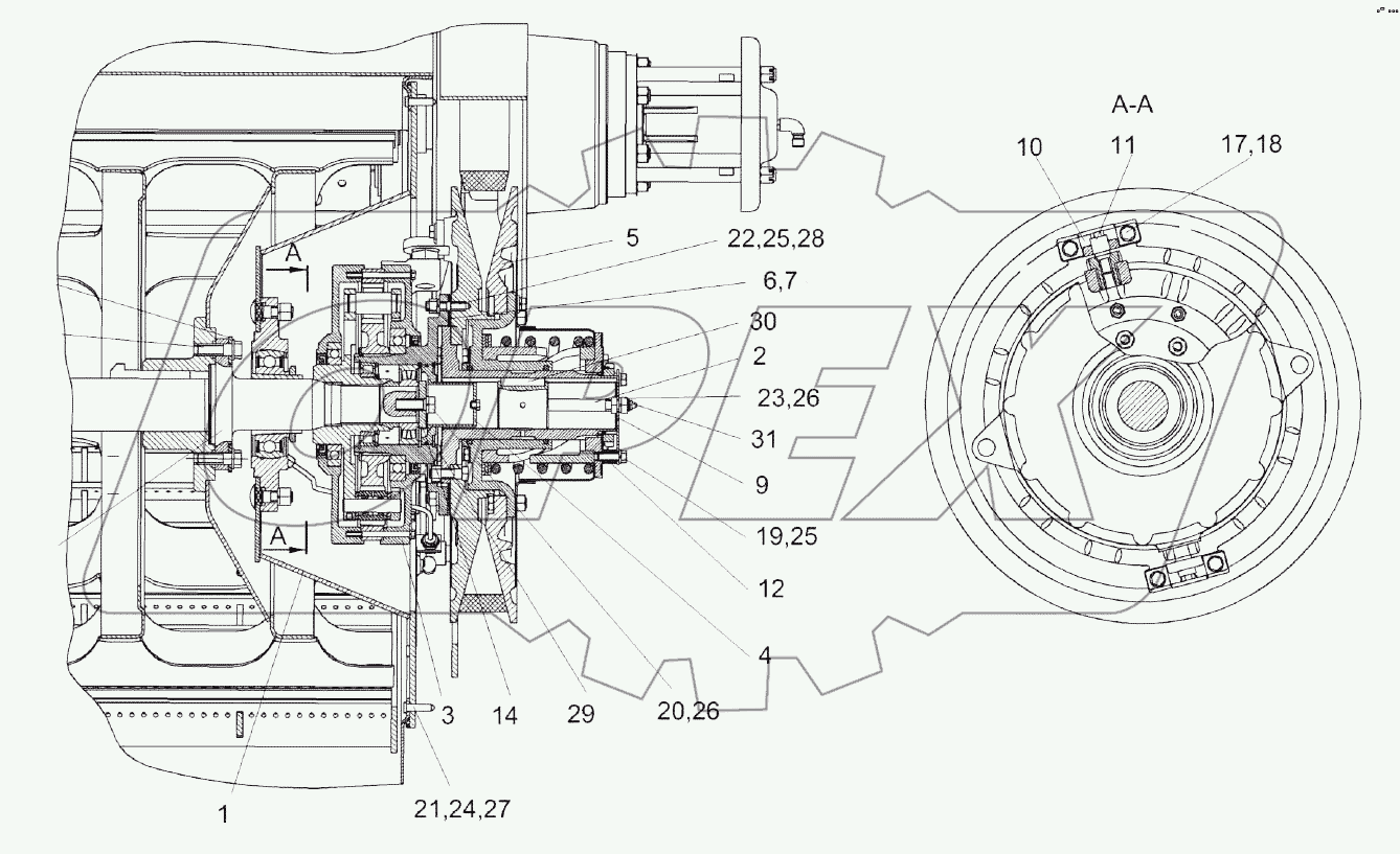 Установка редуктора КЗК-12-0123000