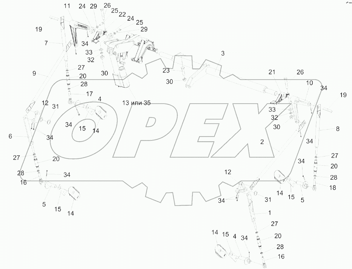 Механизм подъема подбарабанья КЗК-8А-0115000