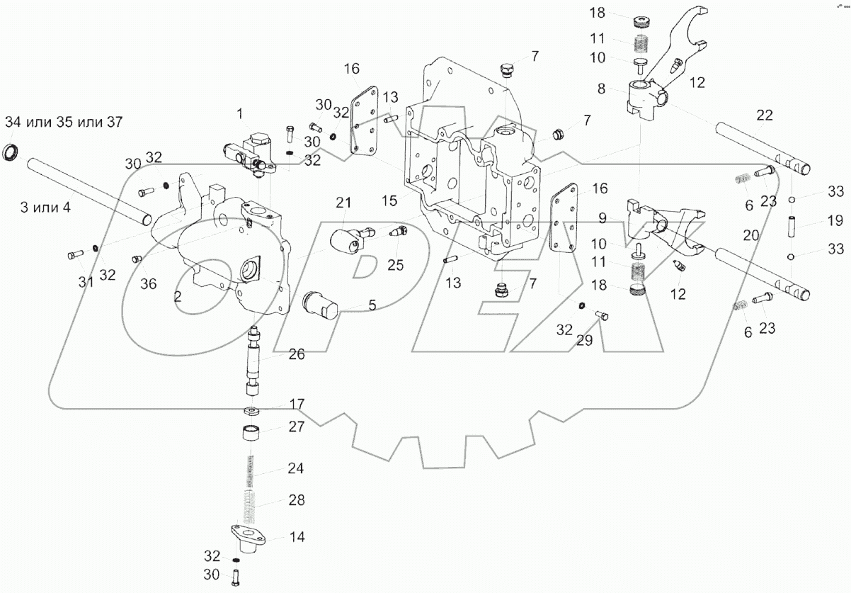 Механизм переключения передач КЗК-12-0107560