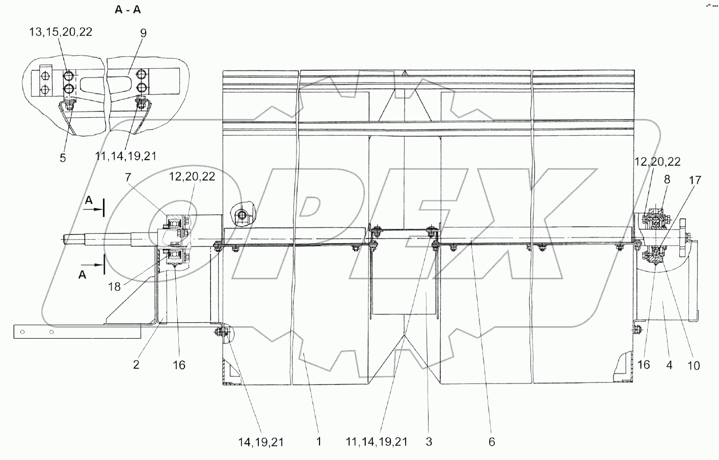 Вентилятор КЗК 0217000Б-01 (вид спереди)