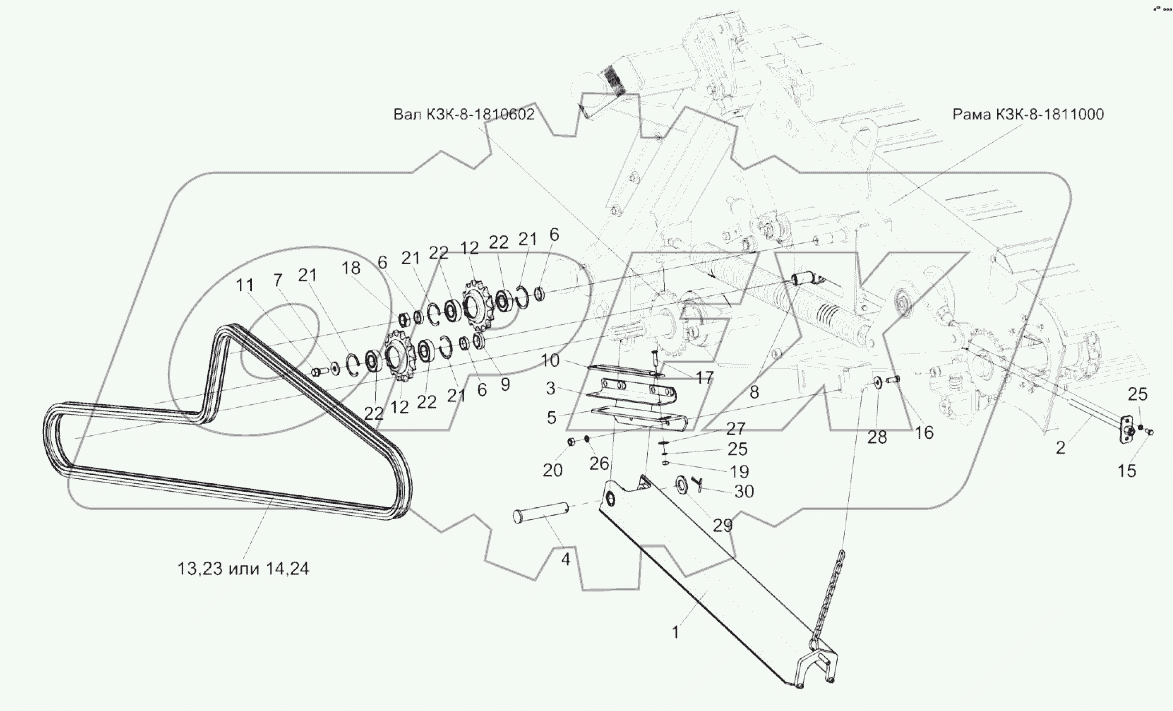 Камера наклонная. Привод транспортера