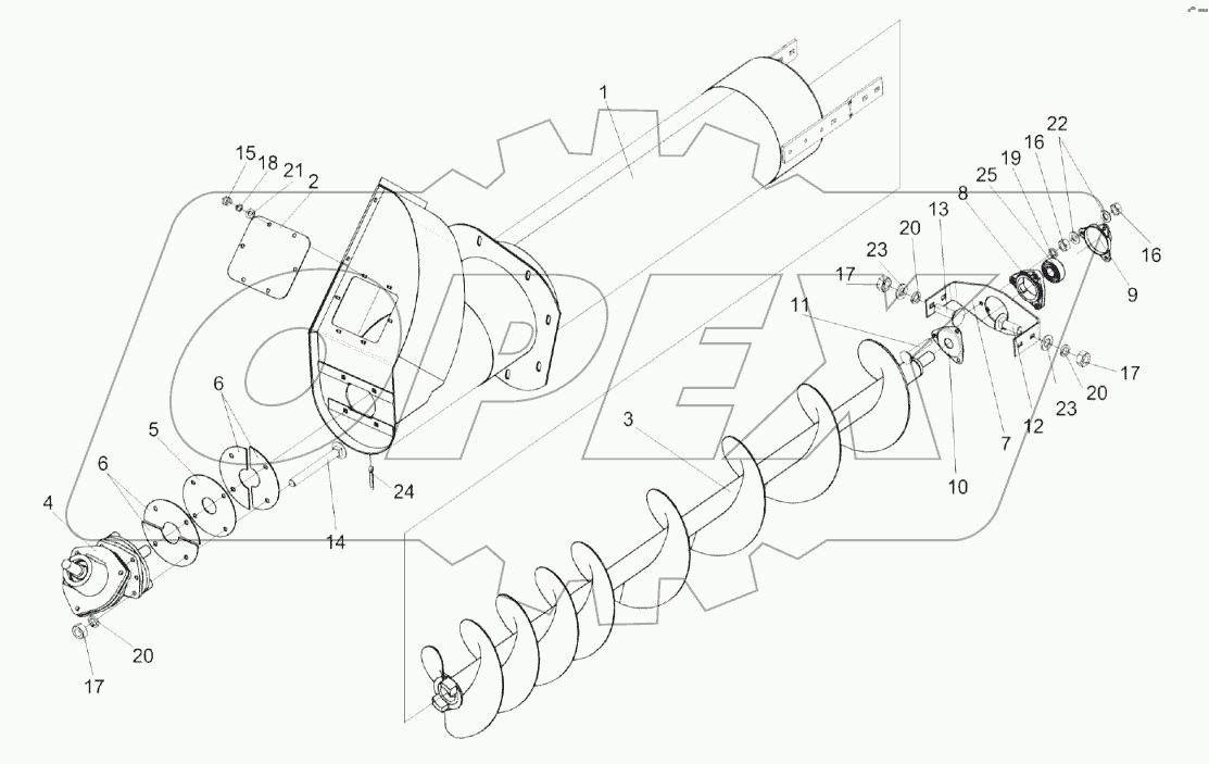 Шнек загрузной зерновой КЗК 0216000А