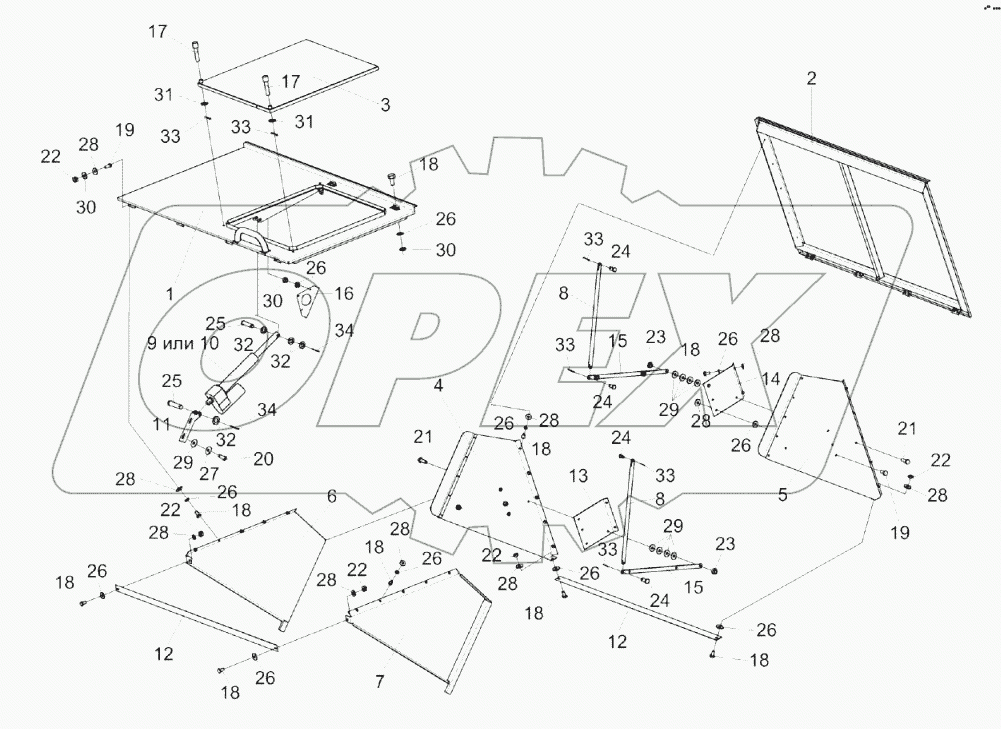 Крыша бункера КЗК-7-0204000