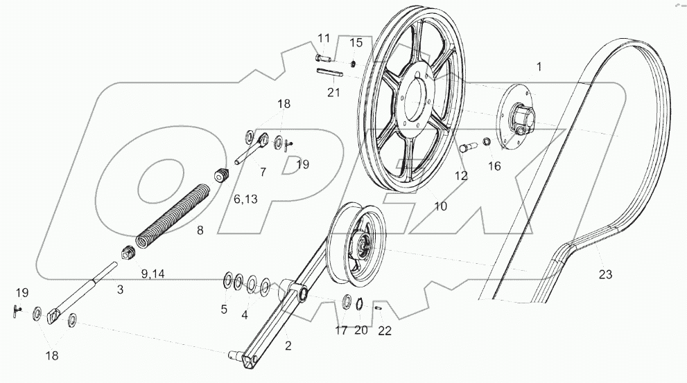 Установка привода соломонабивателя КЗК-8К-0400030