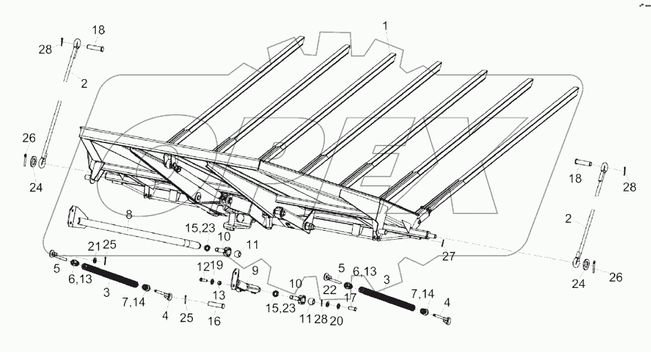 Установка днища копнителя КЗК-8К-0400040