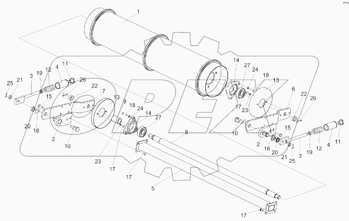Установка вала нижнего КЗК-8-1816000