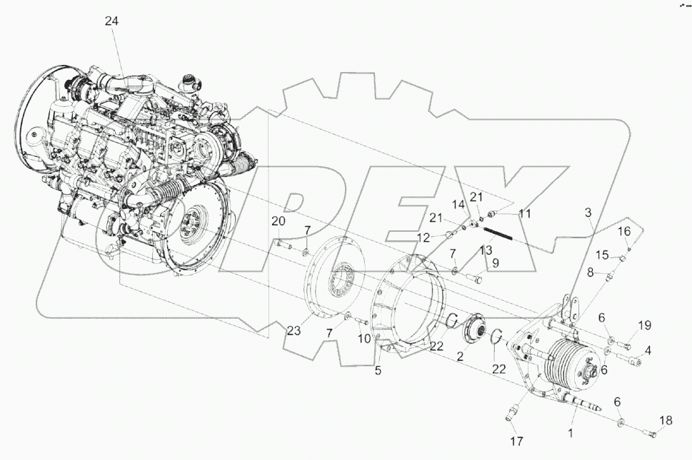 Установка главного привода КЗК-8А-2-0106030