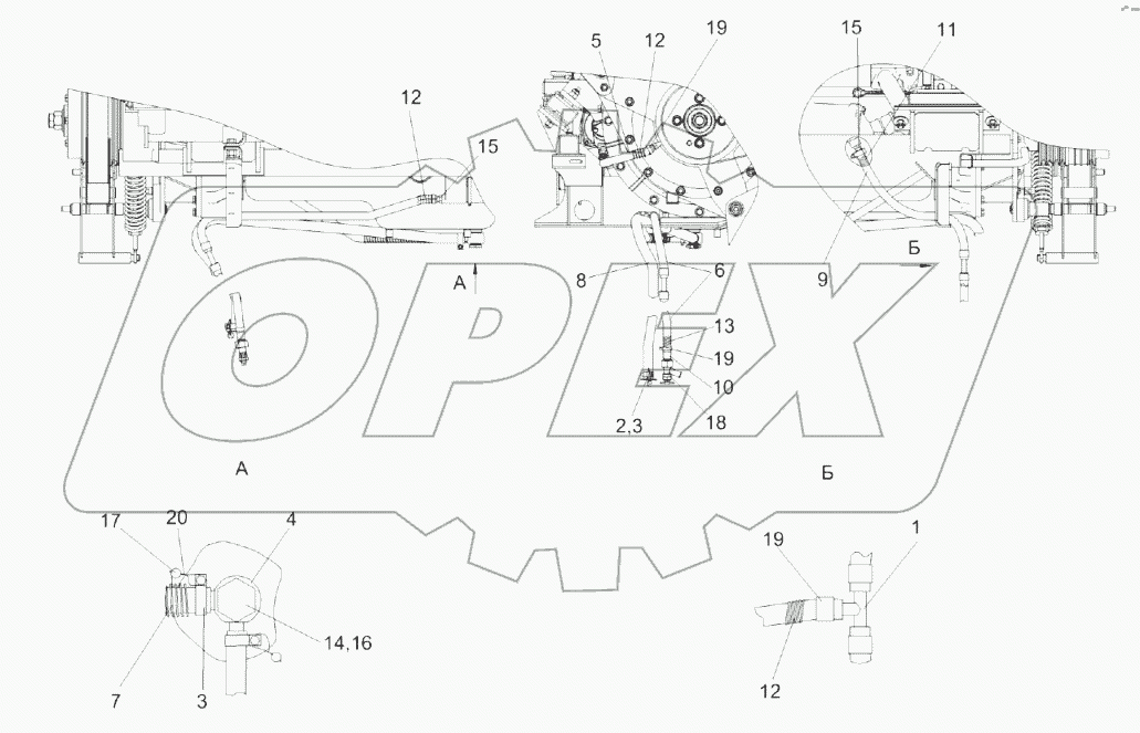 Установка сливных рукавов КЗК-8А-2-0106300