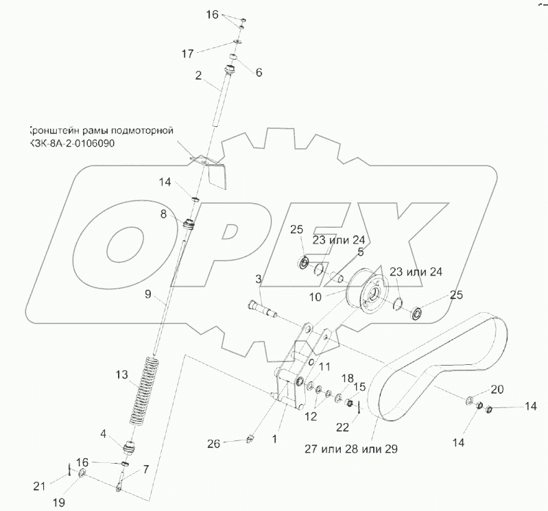 Привод гидронасоса КЗК-8А-2-0222500