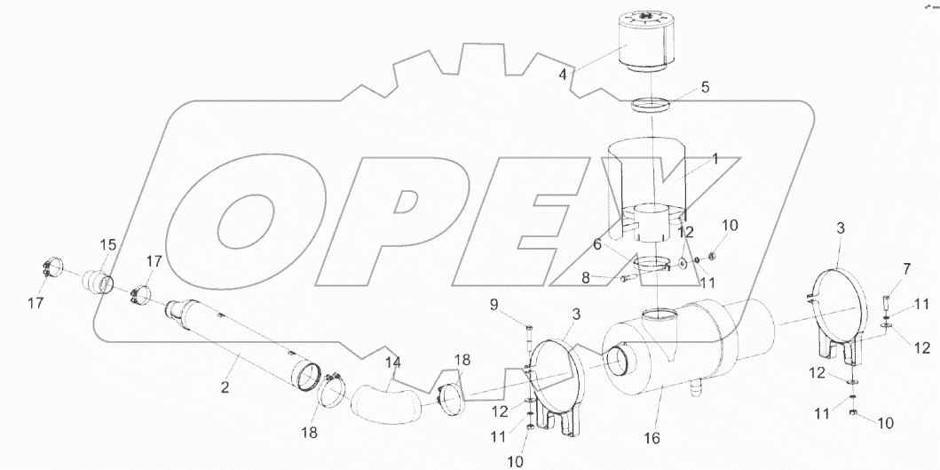 Установка воздухоочистителя КЗК-8А-2-0106080
