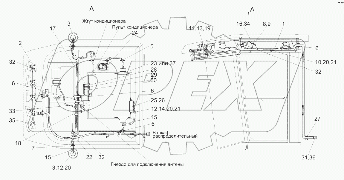 Электрооборудование кабины КЗК-12-0120000-01
