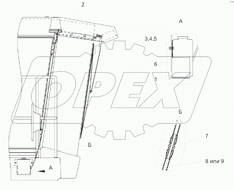 Установка стеклоомывателя КЗК-12-0120460-01