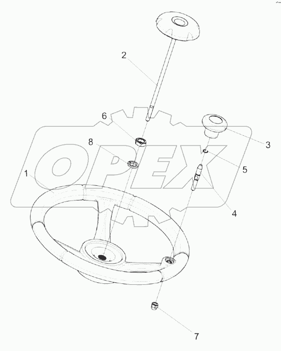 Установка колеса рулевого КЗК-12-0122600