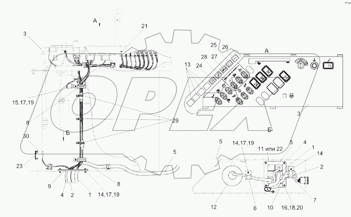 Установка электрооборудования пульта управления КЗК-8К-0725000