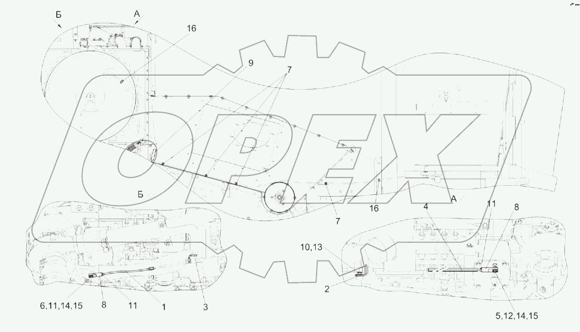 Установка тросов управления двигателем КЗК-8А-2-0119300