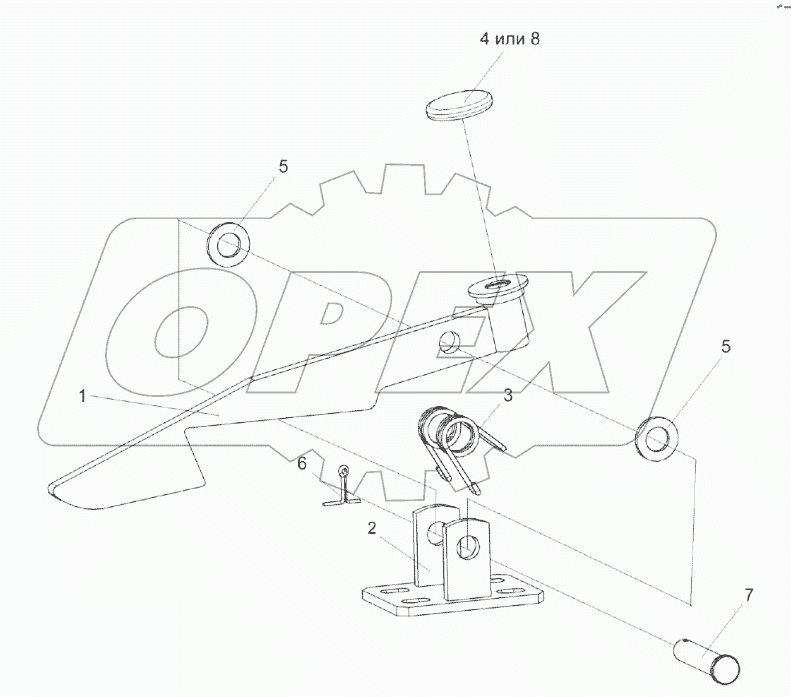 Механизм фиксации трапа КЗС 0117100