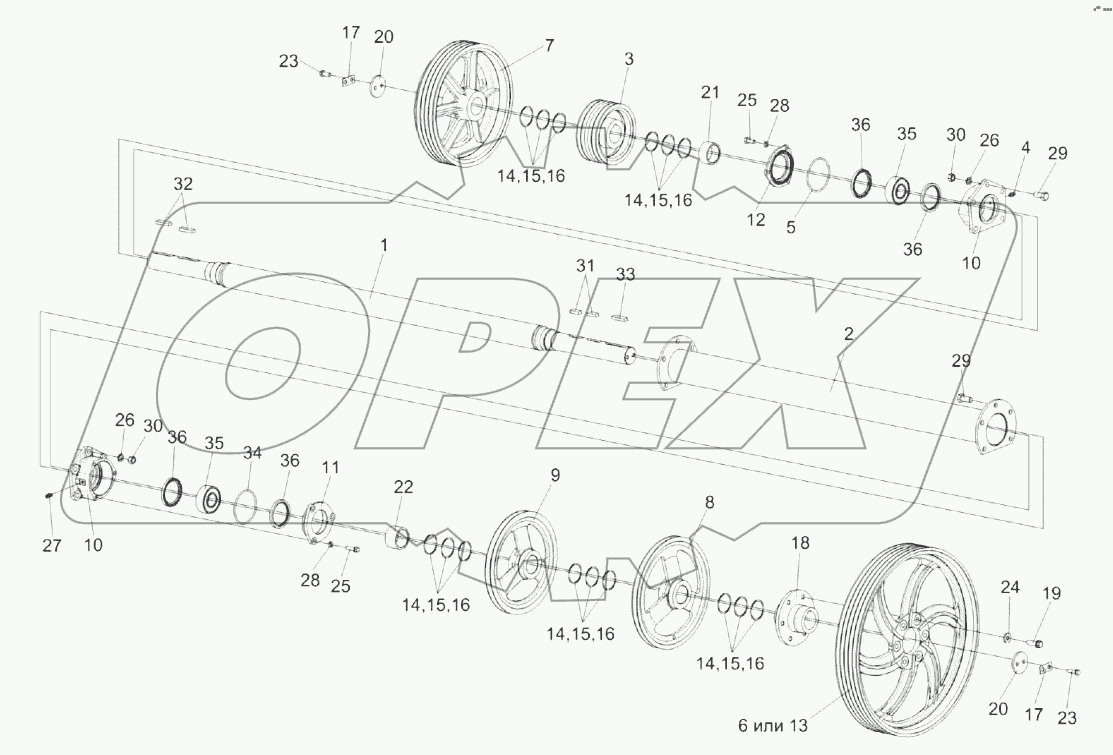 Установка шкивов КЗК 0202860А и КЗК 0202103Б