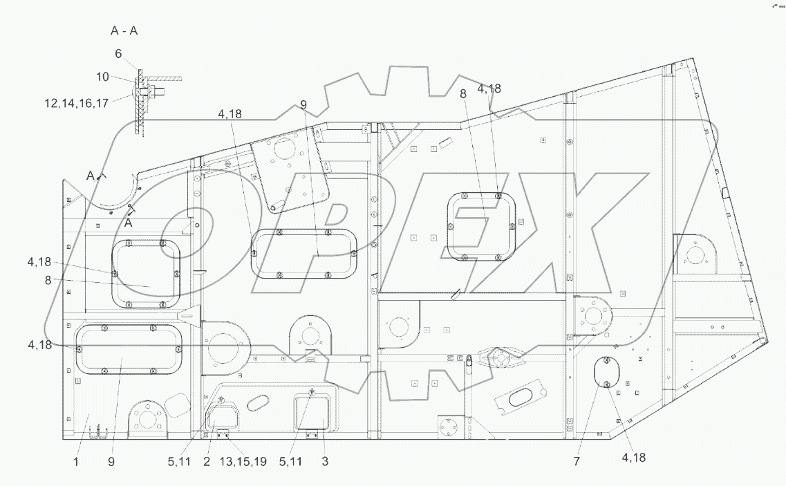 Боковина левая КЗК-8К-0202050