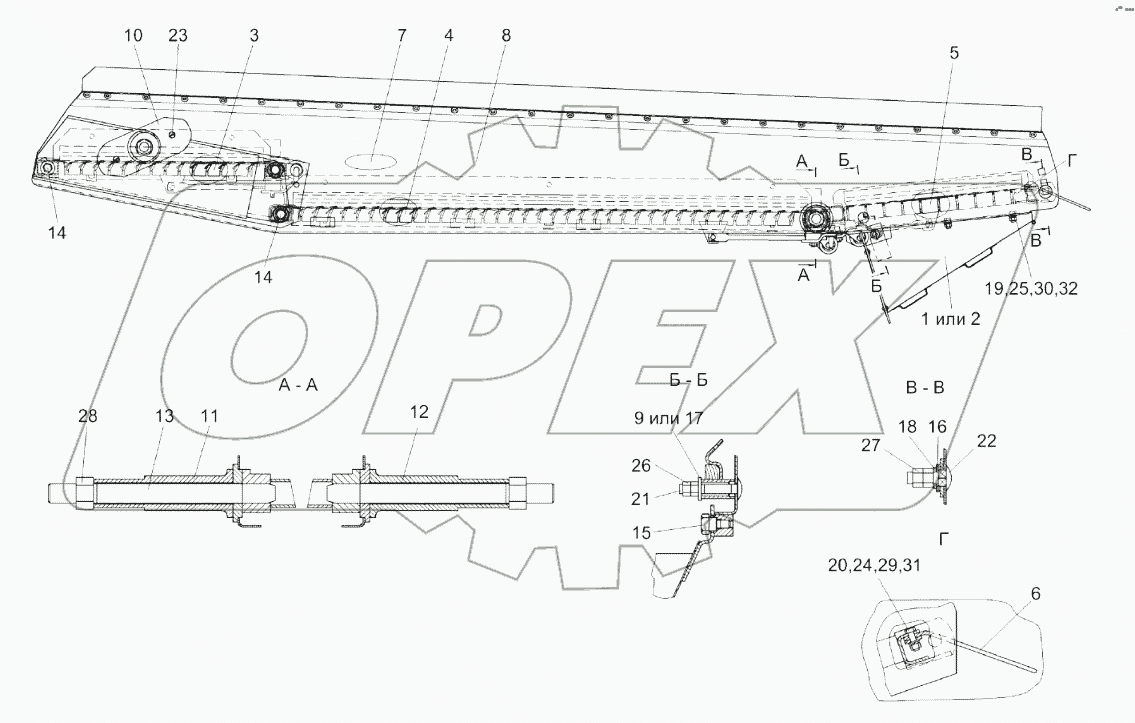 Стан решетный верхний КЗК 0260000Б-01