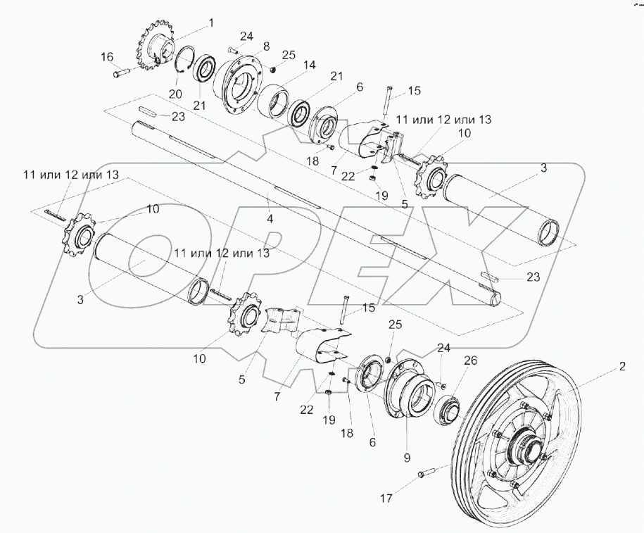 Установка вала верхнего КЗК-8-1813000