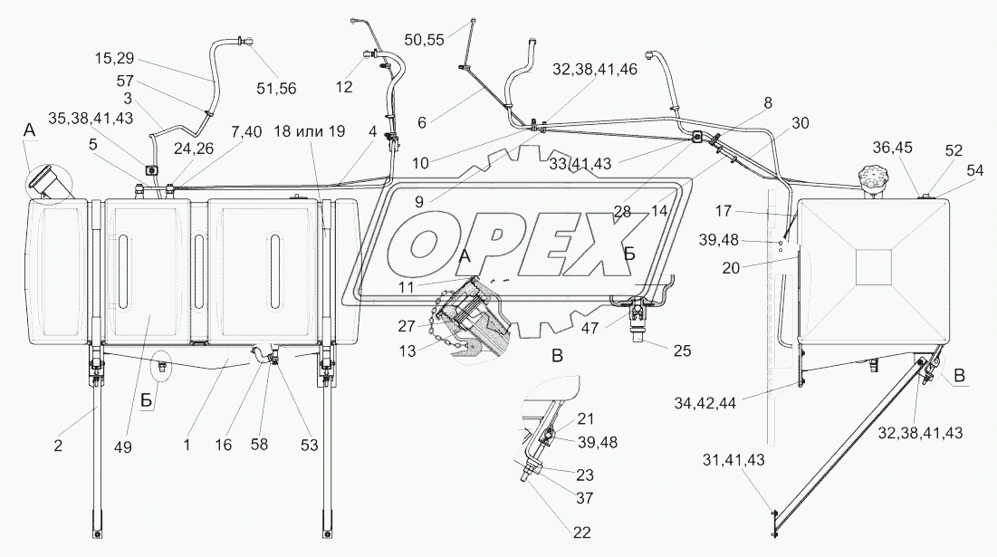 Установка бака топливного КЗК-8А-0126000