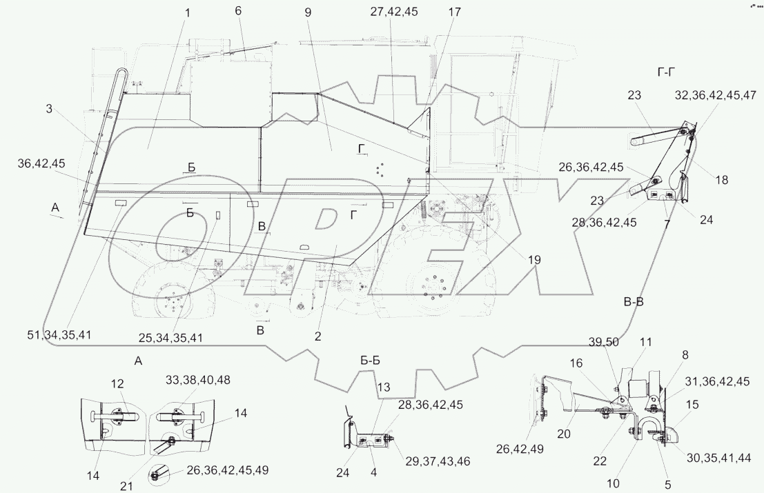 Установка капотов и ограждений КЗК-8А-0128000