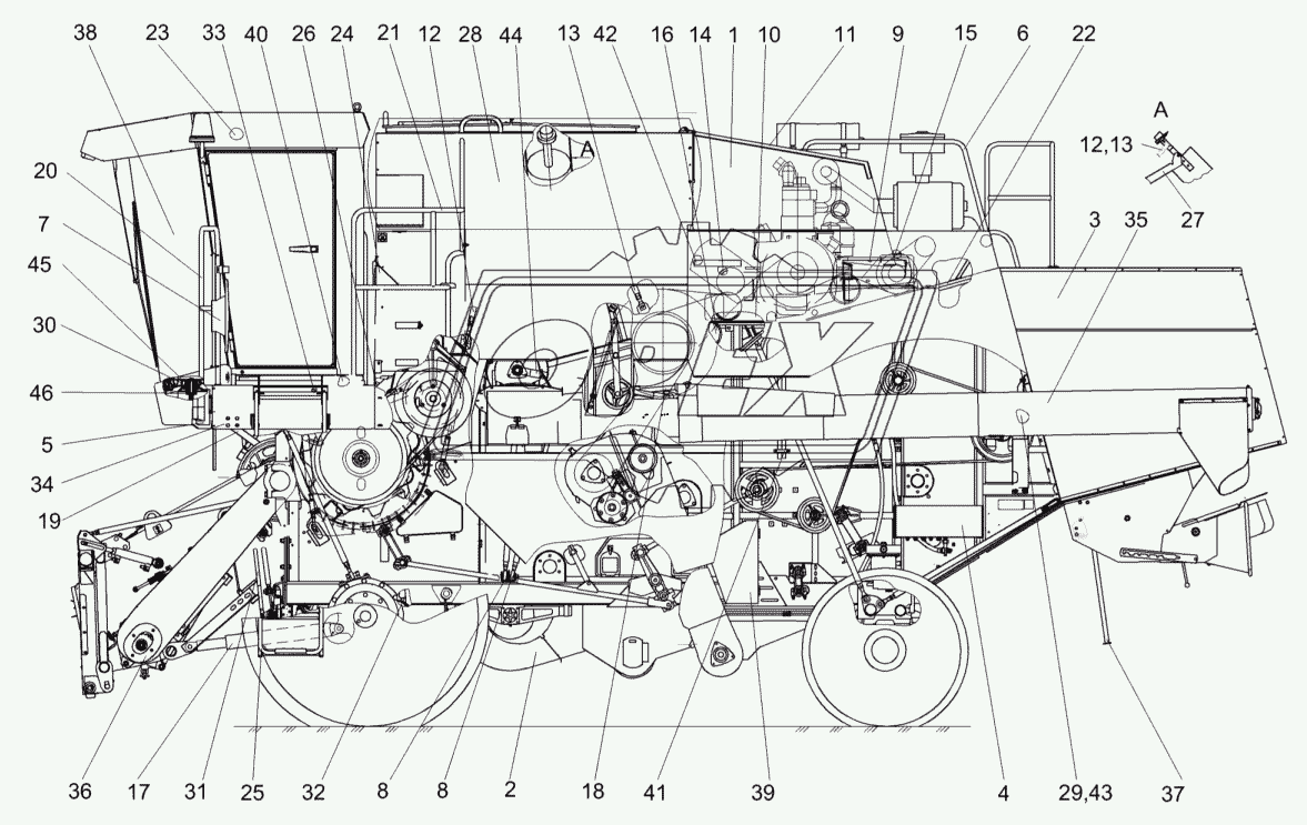 Молотилка самоходная КЗК-8А-0100000 1