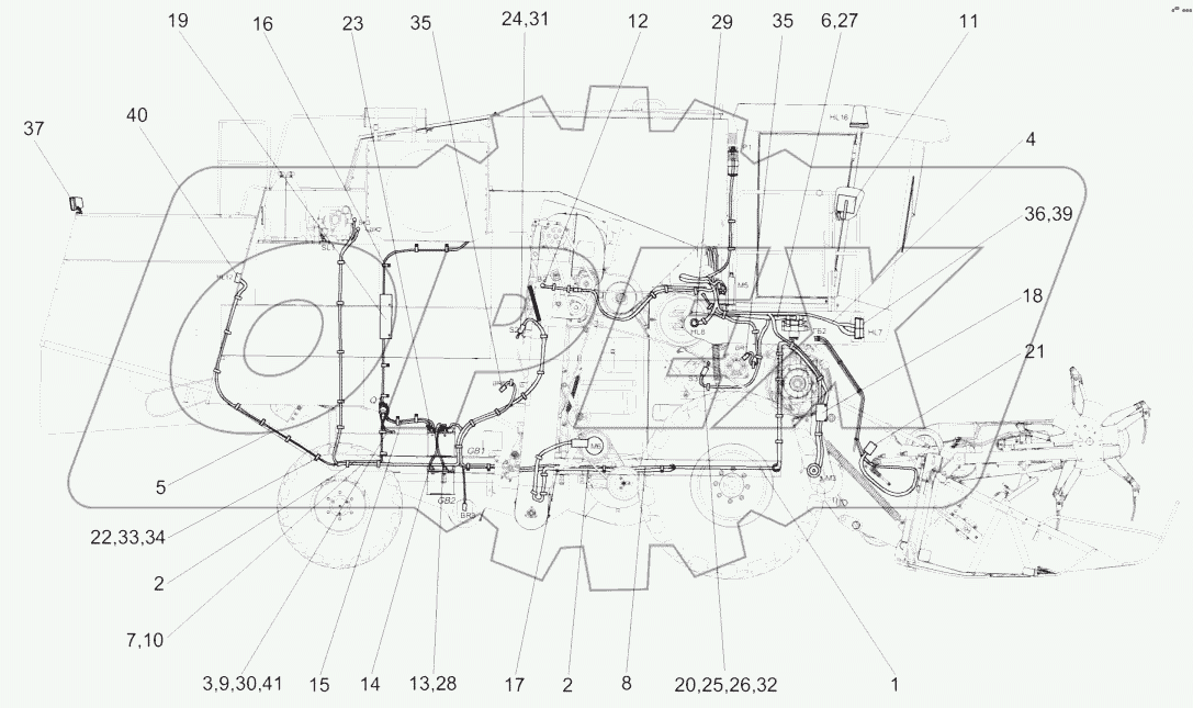 Электрооборудование молотилки самоходной КЗК-8А-0100000