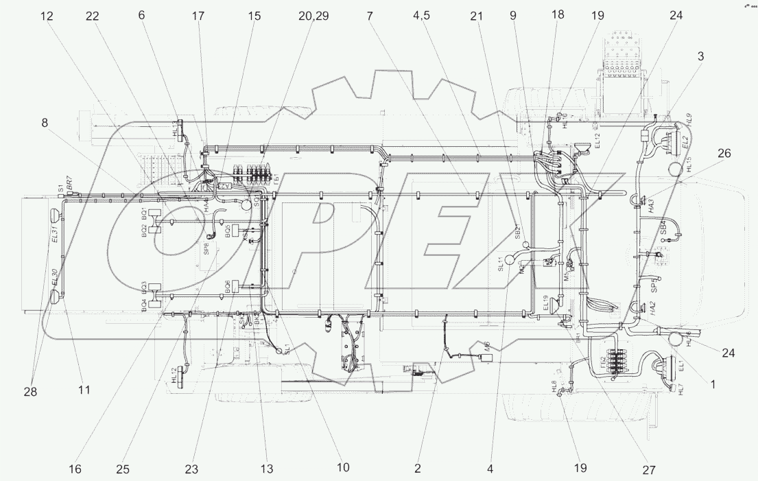 Электрооборудование молотилки самоходной КЗК-8А-0100000