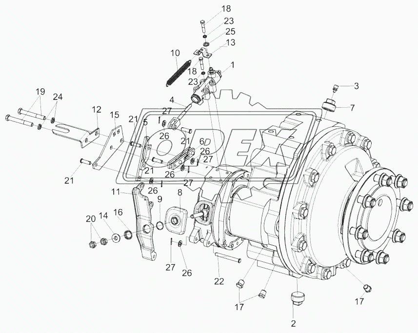 Редуктор бортовой КЗК-10-0107200-04 1