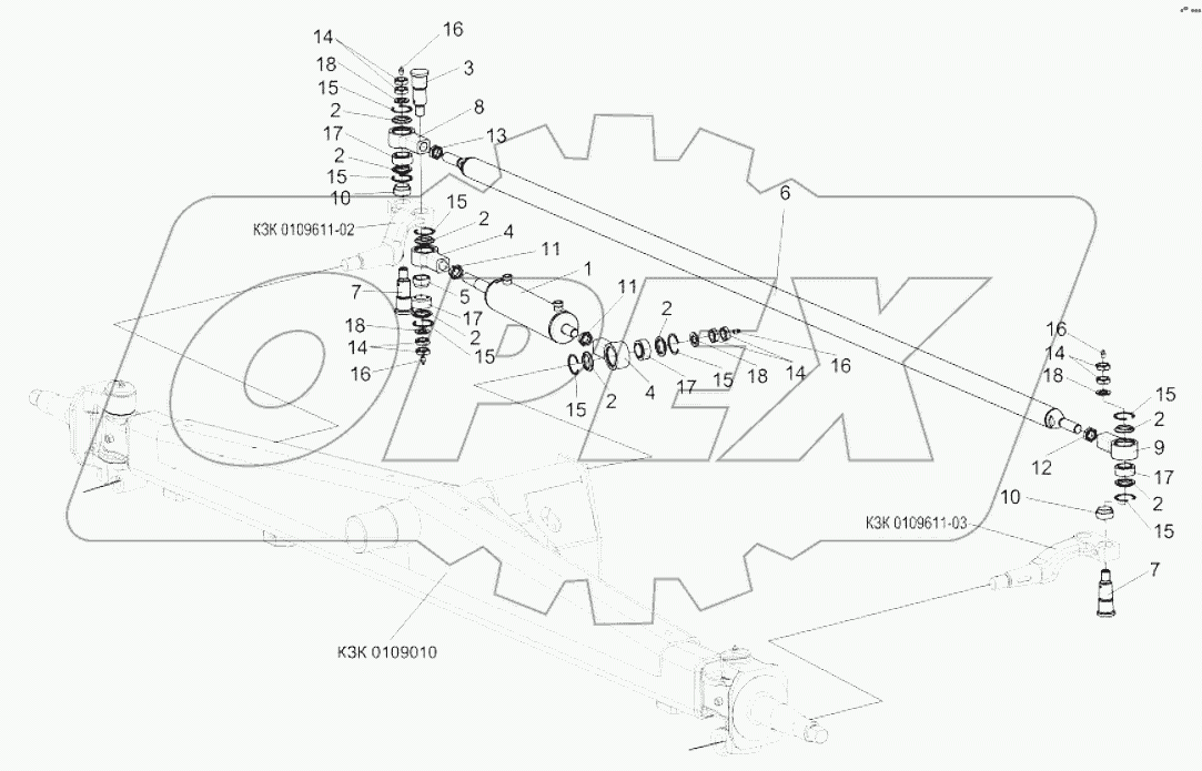 Мост управляемых колес КЗК 0109000